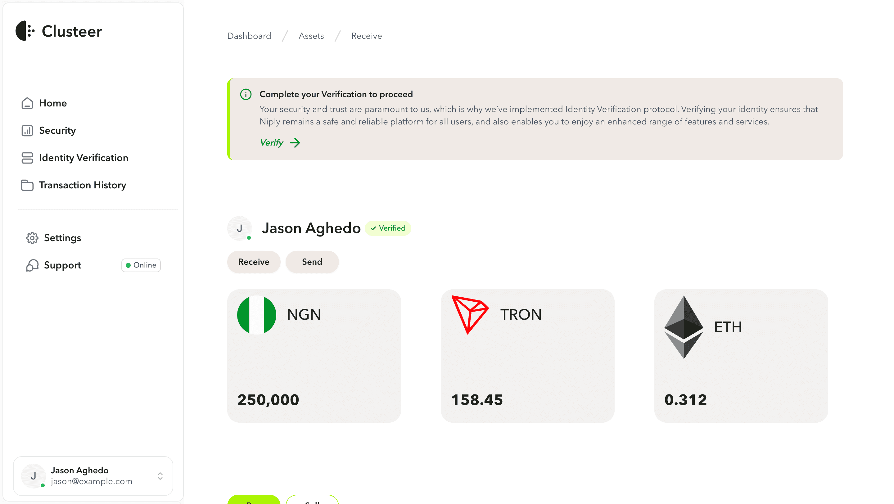 Clusteer dashboard